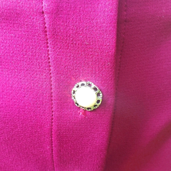 ASOS berry pearl button up mini skirt - Picture 2 of 4